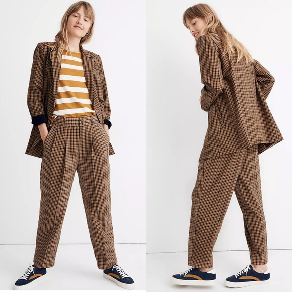 Madewell Caldwell Double-Breasted Blazer in Desert Check - Picture 3 of 12